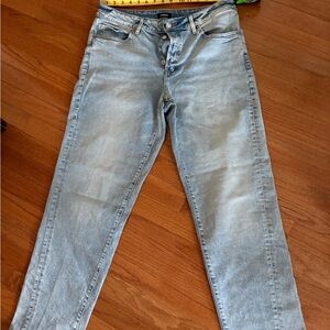 Express Light Blue Straight Leg Jeans 10L